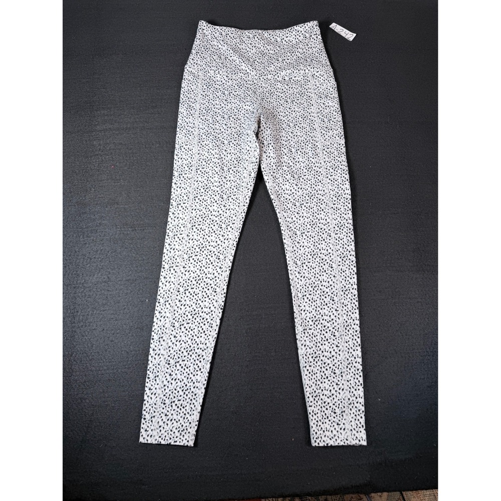 Bailey/44 Sport Women Small White Black Dot Print High Waist Leggings Pockets